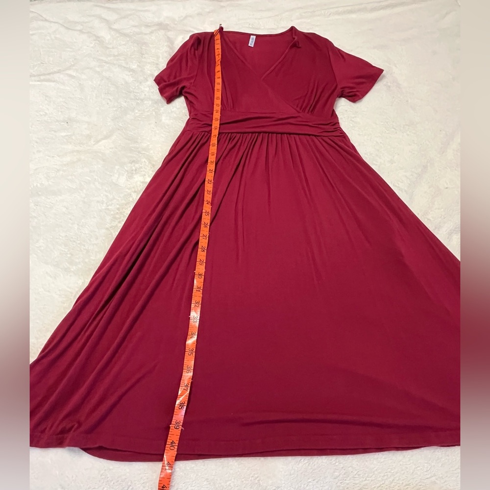 Lilbetter Woman’s Red Summer Flared A-line Swing Casual Dress W/ Pockets Size L - Picture 5 of 10